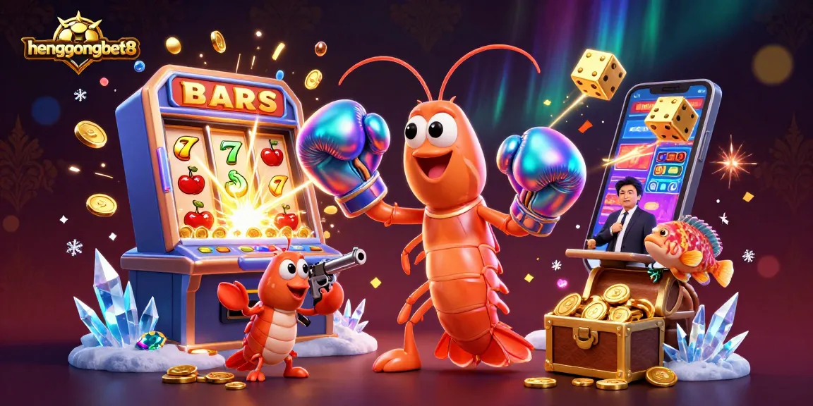Engage with the exciting world of hengongbet8, featuring 3D characters and dynamic casino elements in a vibrant scene.