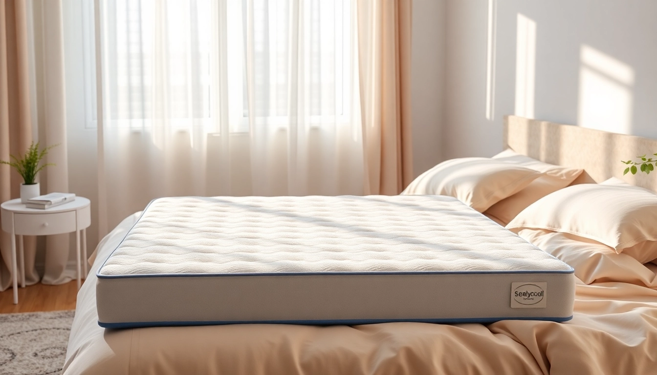Experience comfort with the sealycool 10" medium memory foam mattress featured in a serene bedroom.
