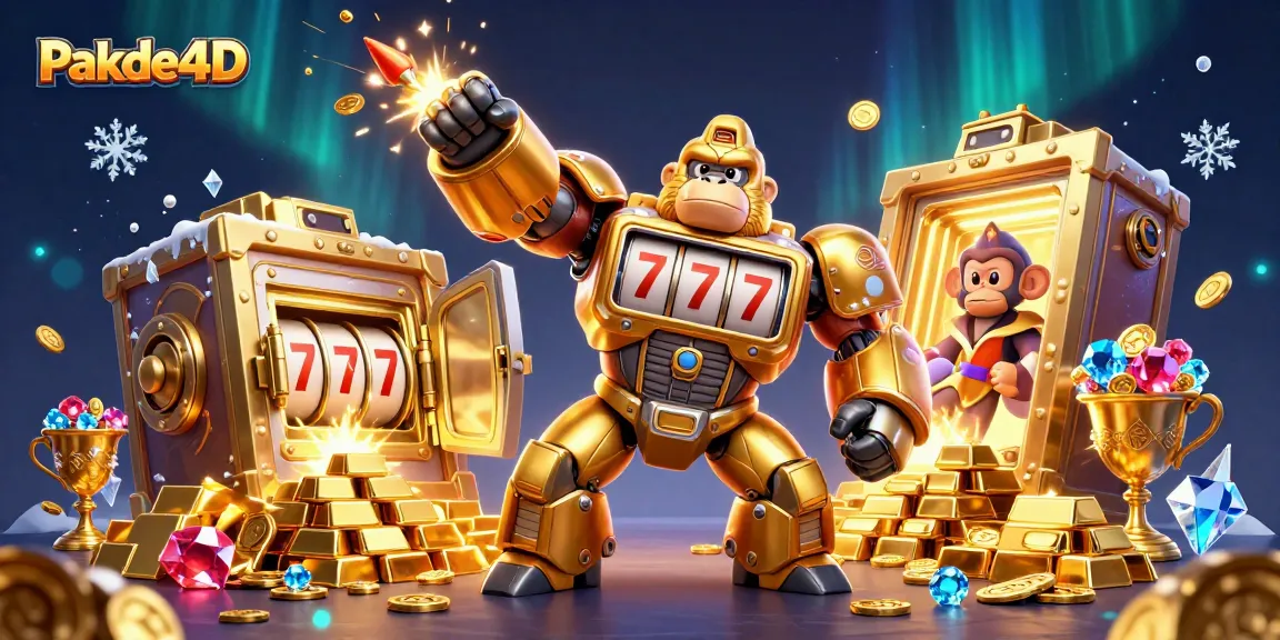 Engage with Pakde4D's thrilling lottery experience featuring gold gorilla mech and treasure delights.