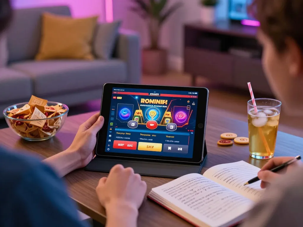 A player enjoys online gaming at home through casino esteri che accettano italiani on their tablet, highlighting a strategic approach.