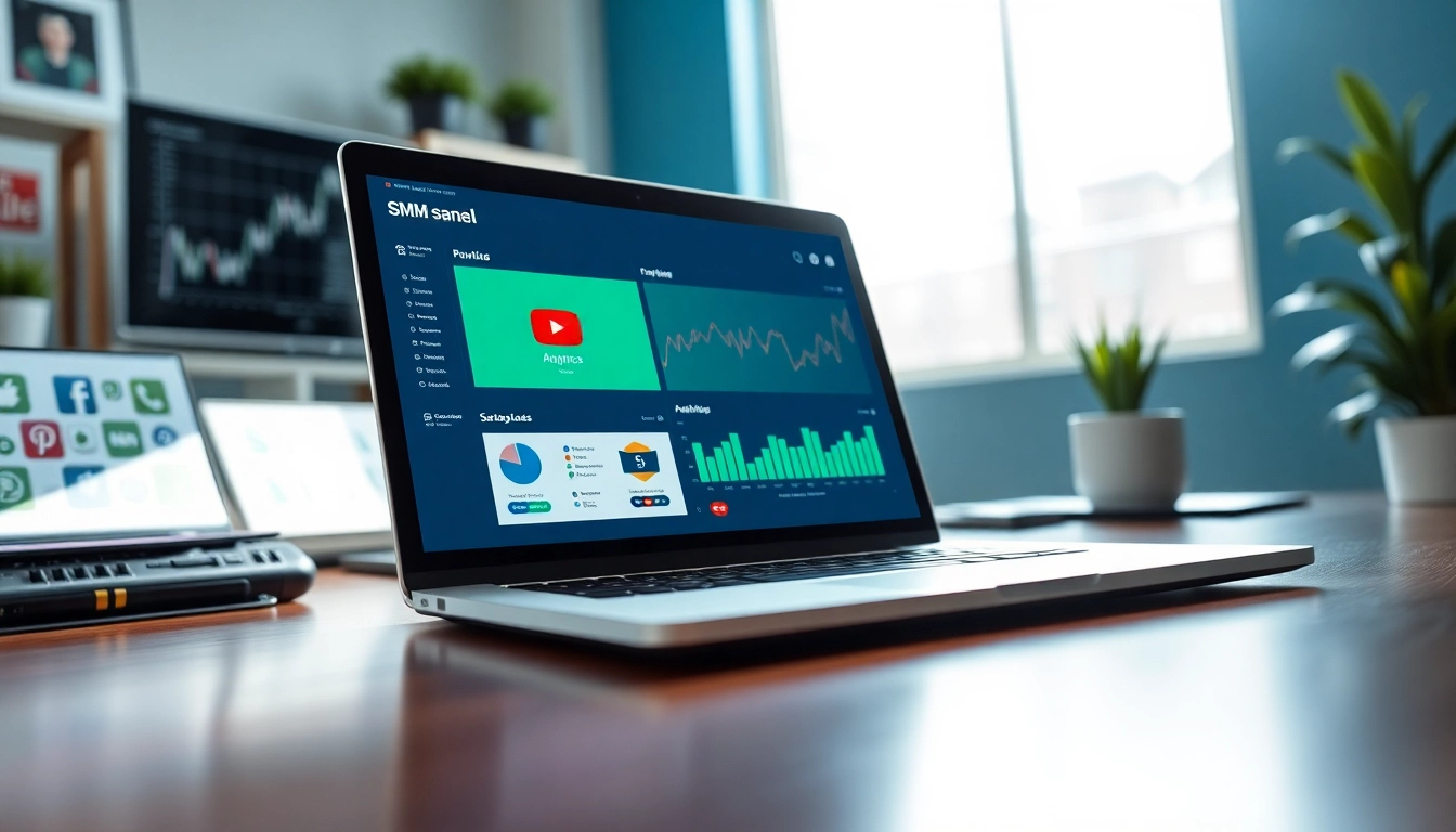 Engaging overview of a youtube smm panel dashboard highlighting analytics for social media marketing.