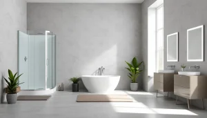 Aménager une salle de bain moderne avec des produits Sirhona France, comme les cabines de douche et miroirs LED.