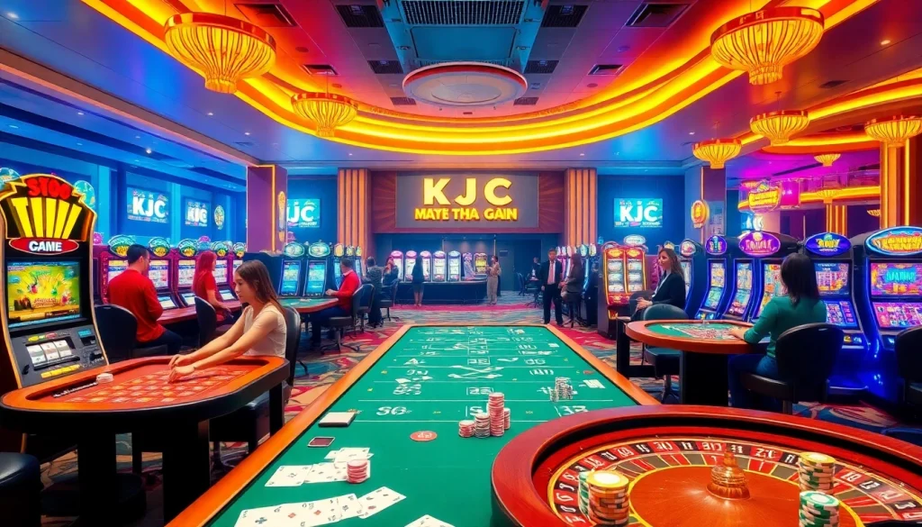 KJC AC 3 immersive casino experience with thrilling tables, dice, and slot machines.