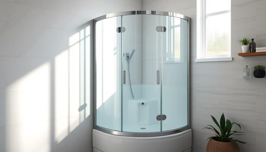 Installieren Sie die moderne sonni Duschkabine in einem stilvollen Badezimmer mit eleganten Details.