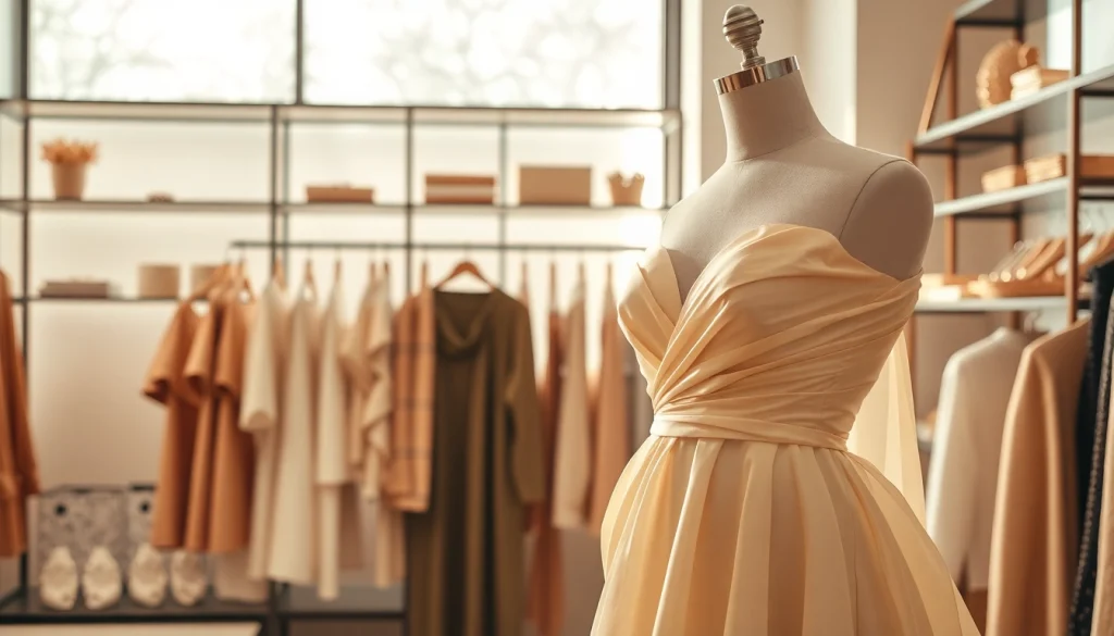 Discover stylish Rivelle clothing showcased in an elegant boutique setting with soft lighting.