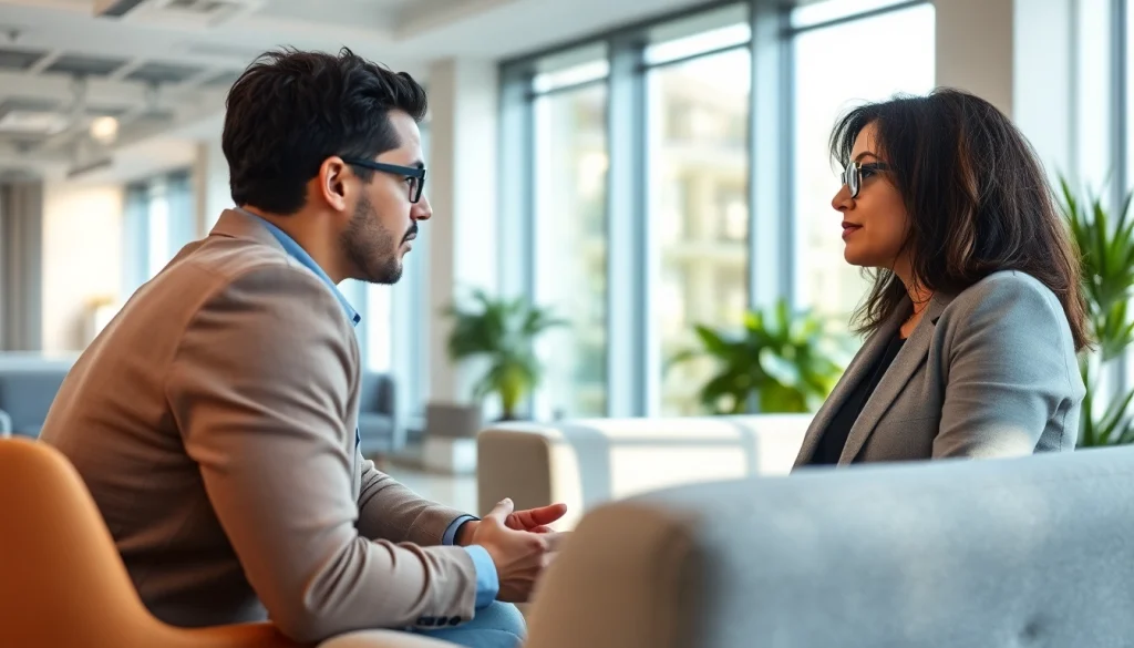 Engaged job seeker receiving interview preparation near me from a personal coach in a bright office.