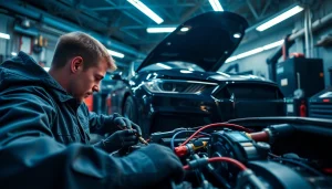 Expert cars techniques showcased in a modern workshop with a skilled mechanic.
