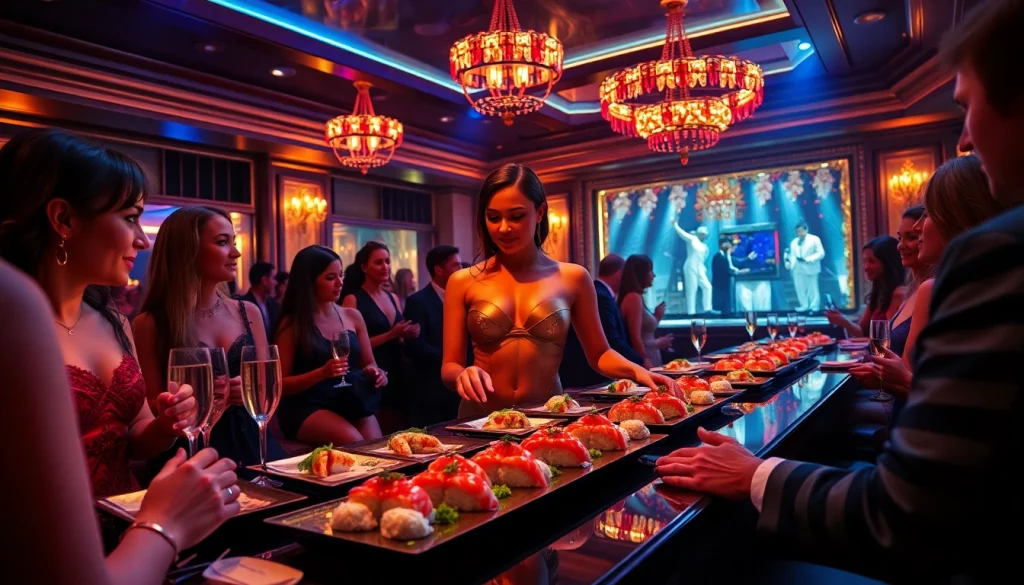 Body sushi served at Club Noir, creating a luxurious nightlife experience in St Martin.