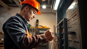 Electrical apprentice learning at a training facility, focusing on Wyoming Electrical Apprenticeship techniques.