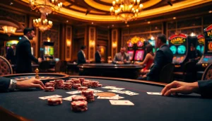 Experience excitement at hay.win with a glamorous poker table featuring high-quality chips and cards.