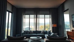 Verduisterende gordijnen creëren een sfeervolle en donkere kamer.