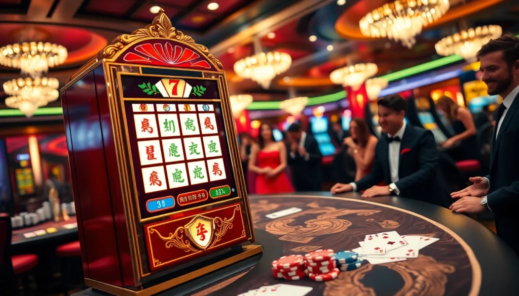 Engage with the slot demo mahjong on a luxurious casino floor filled with excitement.