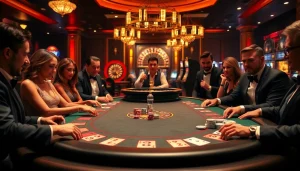 Players enjoying high-stakes action at the b52club casino table with vibrant atmosphere.