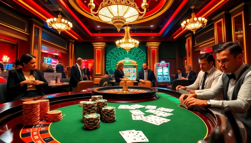 Experience thrilling gaming at seven77 alternatif with poker chips and cards on a vibrant casino table.