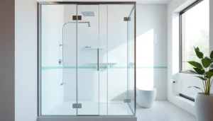 Genießen Sie die moderne duschkabine 100x100 in einem eleganten Badezimmer, das relaxte Atmosphäre schafft.