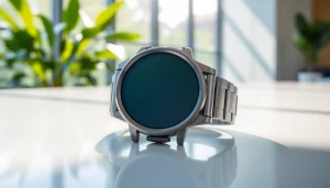 Showcasing the Pulse Smart Watch highlighting its sleek design and vibrant display.