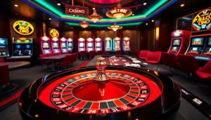 Des joueurs profitant de l'excitation du casino en ligne à une table de roulette luxueuse.