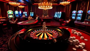 Experience thrilling gameplay at 777VIP in a luxurious casino setting filled with excitement.