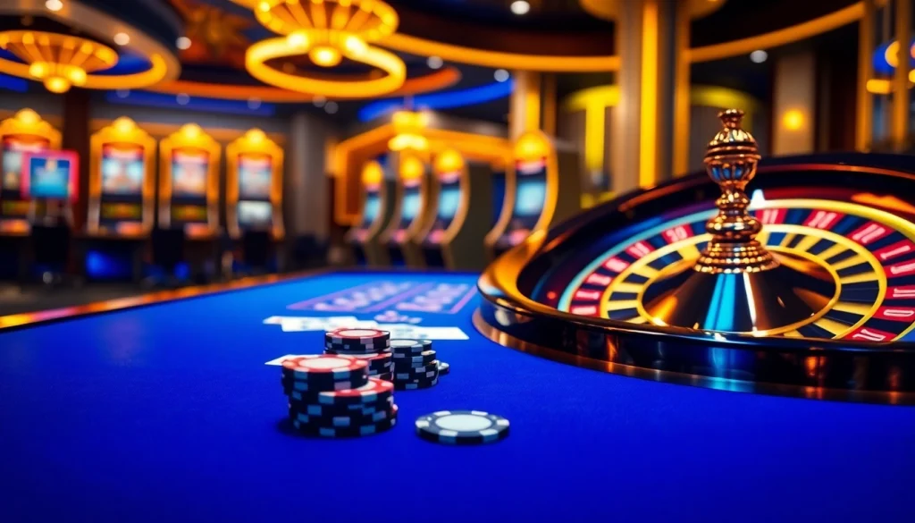 Vivez le frisson d'un casino en ligne avec une scène de jeu virtuel élégante.