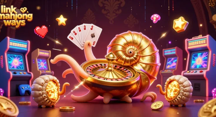 Experience thrilling wins with link mahjong ways in this vibrant 3D casino scene